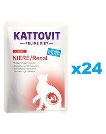 KATTOVIT Feline Diet Niere/Renal Veiseliha 24 x 85 g Neerufunktsiooni toetamiseks kroonilise neerupuudulikkuse korral