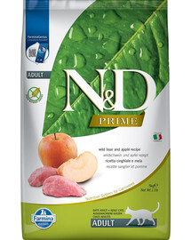 N&D Grain Free Boar & Apple Adult Cat 5 kg Metssiga ja õun täiskasvanud kassidele 5 kg