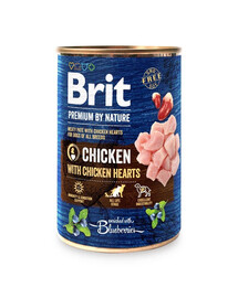 BRIT Premium by Nature Chicken and hearts 400 g kana ja südamed looduslik koeratoit