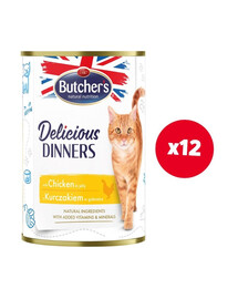BUTCHER'S Delicious Dinners kassitoit, tükeldatud kana marmelaadis 400g x12
