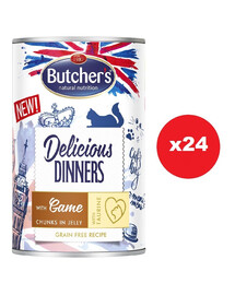 BUTCHER'S Delicious Dinners kassitoit tükid ulukilihaga želees 24x400g