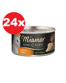 MIAMOR Feine Filets Naturell Chicken&Pumpkin 24x80g kana ja kõrvits oma kastmes