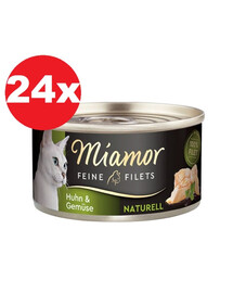 MIAMOR Feine Filets Naturell Chicken&Vegetables 24x80g kana ja köögiviljad oma kastmes