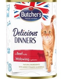 BUTCHER'S Delicious Dinners kassitoit veiseliha želeeritud tükid 400 x12