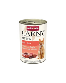 ANIMONDA Carny Kitten Beef&Turkey 400 g veiseliha ja kalkuniliha kassipoegadele