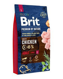 BRIT Premium By Nature Adult Large L Chicken 8 kg+1 Täistoit täiskasvanud suurtõugu koertele (25-40 kg).