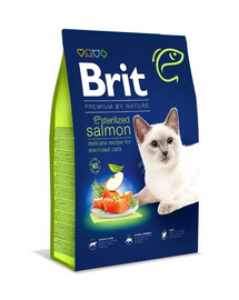 BRIT Cat Premium by Nature Sterilised salmon  Lõhega steriliseeritud kassidele 8 kg
