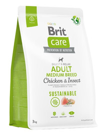 BRIT Care Sustainable Adult Medium Breed kana ja putukatega 3 kg