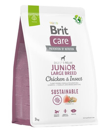 BRIT Care Sustainable Junior Large Breed kana ja putukatega 3 kg