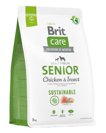 BRIT CARE Sustainable Senior chicken insekt vanematele koertele kana ja putukatega 3 kg