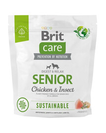 BRIT CARE Sustainable Senior chicken insekt vanematele koertele kana ja putukatega 1 kg