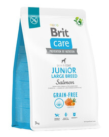 BRIT Care Teraviljavaba Junior Large Breed kuivtoit lõhega 3 kg