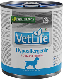 Farmina Vet Life Hypoallergenic Duck & Potato koertele koostisainete ja toitainete talumatuse vähendamiseks 300 g