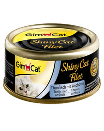 GIMCAT Shiny Cat Filet Tuna & Anchovy 70g tuunikala ja anšoovised puljongis