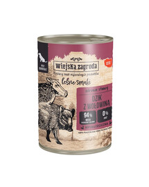 WIEJSKA ZAGRODA Forest Flavours Wild Boar koos veiselihaga 400 g täiskasvanud koertele