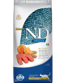 FARMINA N&D Ocean Adult Cat Kastreeritud 10 kg lõhe, spelt, kaer ja apelsin