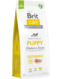 BRIT Care Sustainable Puppy kanalihaga  ja putukatega 12 kg kutsikatele