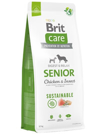 BRIT Care Dog Sustainable Senior Курица и насекомое для пожилых собак 12 кг