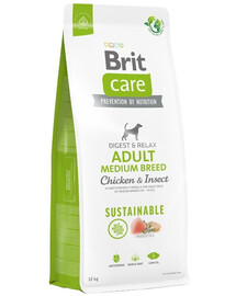 BRIT Care Sustainable Adult Medium Breed kana ja putukatega 12+2 kg