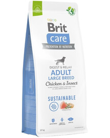BRIT Care Dog Sustainable Adult Large Breed Chicken & Insect toit täiskasvanud suurt tõugu koertele kana ja putukatega 12kg 12+2kg TASUTA