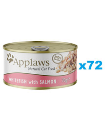 APPLAWS Cat Adult Whitefish with Salmon in Broth Белая рыба и лосось в бульоне 72x70 г