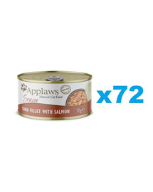 APPLAWS Cat Senior Tuna with Salmon in Jelly tuunikala lõhega želees eakatele 72x70g