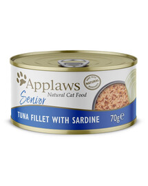 APPLAWS Cat Senior Tuna Fillet with Sardine tuunikala sardiiniga vanematele kassidele 70 g
