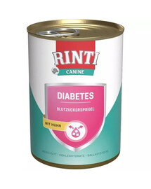 RINTI Canine Diabetes kanalihaga 400 g Glükoosivarustuse reguleerimiseks