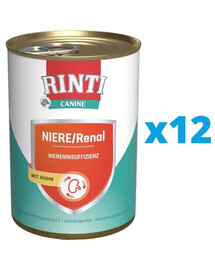 RINTI Canine Niere/Renal Chicken kanalihaga 12 x 800 g neerupuudulikkusega