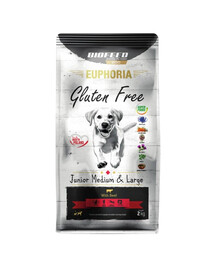 BIOFEED EUPHORIA Gluten Free z wołowiną dla psów średnich i dużych ras 2 kg