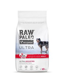 RAW PALEO Ultra Beef Medium&Large Adult 10kg keskmist ja suurt tõugu täiskasvanud koertele veiseliha