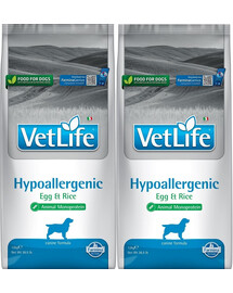 FARMINA Vet Life Hypoallergenne muna ja riis koertele toiduaine talumatuse vähendamiseks 2 x 12 kg