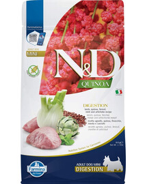 FARMINA N&D Quinoa Dog Adult Mini Digestion Grain Free jlambaliha, kinoa, apteegitilli ja artišoki 800g