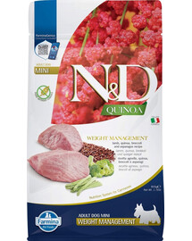 FARMINA N&D Quinoa Weight Management Lamb & Broccoli Mini väikestele tõugudele 800 g