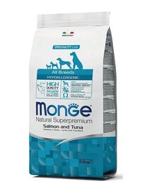 MONGE Hüpoallergeenne koeratoit Lõhe ja tuunikala 2,5 kg