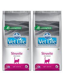 FARMINA Vet Life Struvite Cat 10 kg x 2  täistoit täiskasvanud kassidele, kes kannatavad struviidikivide all.