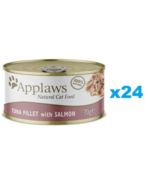 APPLAWS Cat Filet Тунец с лососем в бульоне 24x70 г