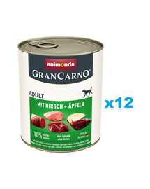 ANIMONDA GranCarno Adult  sealiha hirveliha ja õunaga 12x800 g