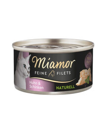 MIAMOR Feine Filets Naturell Chicken&Ham 80g kana ja sink oma kastmes