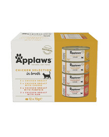 APPLAWS Chicken Selection Multipack märgtoit kassidele 12 × 70 g Kana maitsete segu