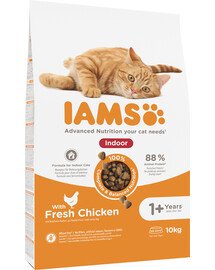 IAMS For Vitality Indoor Kanalihaga kuivtoit täiskasvanud kassidele 10 kg
