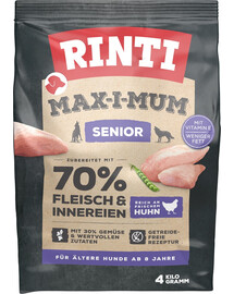 RINTI MAX-I-MUM Senior Chicken kanaga vanematele koertele 4 kg