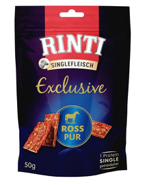 RINTI Singlefleisch Exclusive Snack Horse Hobuselihatoit koertele 50 g