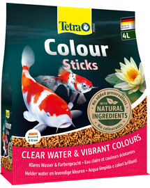 Tetra TetraPond Colour Sticks toit veepinnal hõljuvate pulkade kuju 4 l suurendab kalade loomuliku värvuse intensiivsust