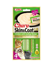 INABA Churu Skin&Coat 4x14g kana ja karbonaadiga kassidele