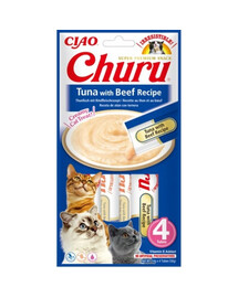 INABA Churu tuunikala veiselihaga retsept kassidele 4x14g