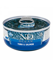 FARMINA N&D Ocean Cat Tuna, lõhe 70 g