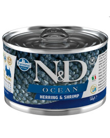 FARMINA N&D Ocean Dog Herring, shrimps 140 g heeringas ja krevetid