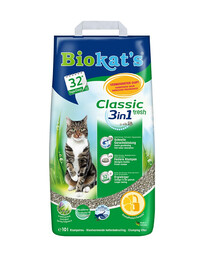 BIOKAT'S Classic 3in1 2x10 l Värske bentoniitpuru värske rohu lõhnaga