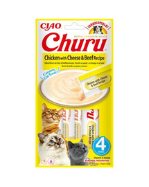 INABA Churu Kana juustu ja veiselihaga kassidele 4x14g